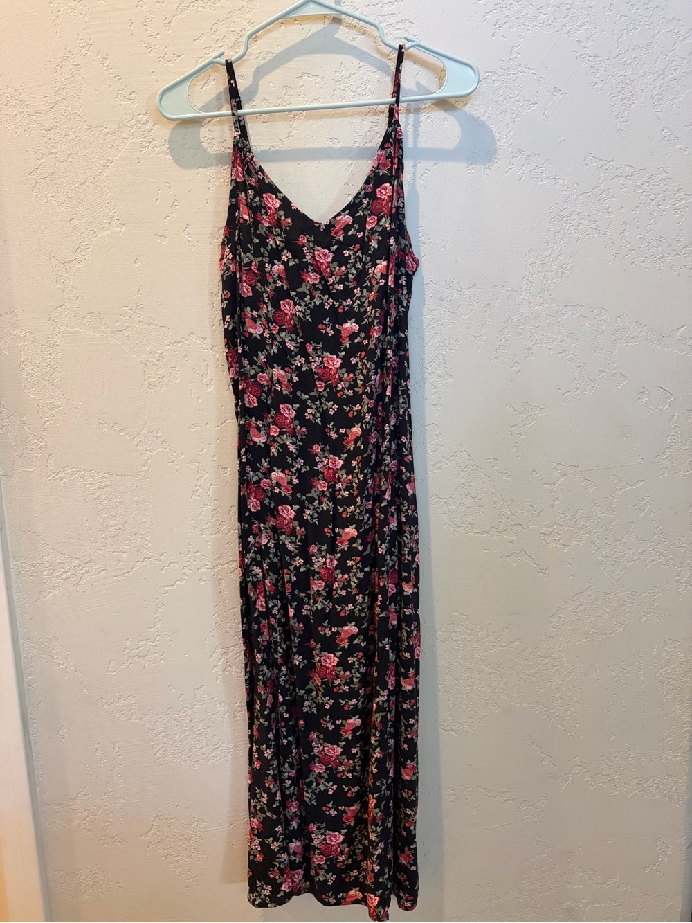 Wallflower Black Maxi Dress with Pink Floral Print